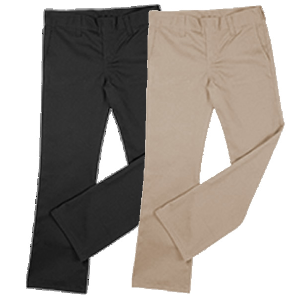 girls-flat-pants-khk-blk girls-flat-pants-khk-blk