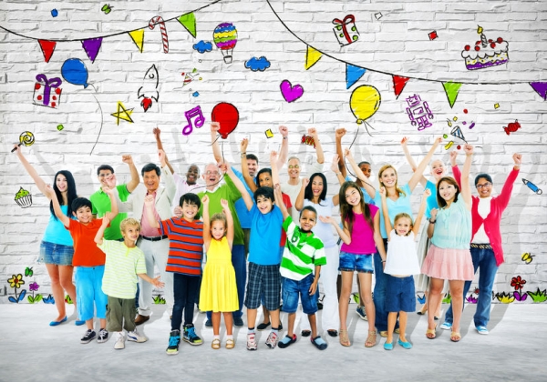 34537219 - group of multi-ethnic people celebrating.